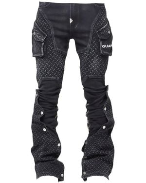 GUAPI Jeans Con Design A Inserti - Blu