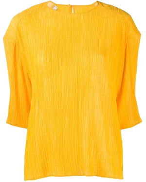 Nina Ricci Blouse Plissée À Manches Mi-Longues - Yellow