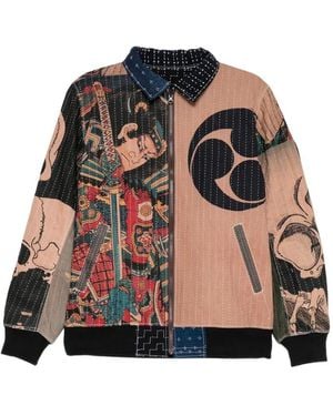 TP WORKS All-Over Graphic-Print Shirt Jacket - Black