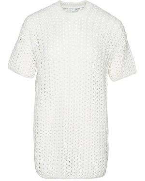 Jil Sander Crochet-Knit T-Shirt - White