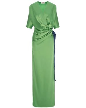 V:PM ATELIER Samantha Draped Maxi Dress - Green