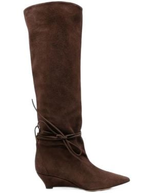 Odissi Greta Pointed-Toe Boots - Brown