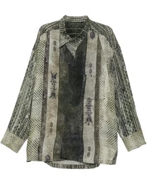 Ziggy Chen Printed Shirt - Gray
