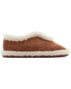 Giorgio Armani Neve Slippers - Brown