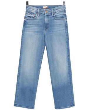 Mother The Mid Rise Rambler Zip Ankle Jeans - Blue