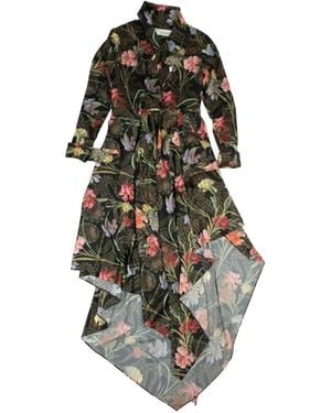 Off-White c/o Virgil Abloh Floral-Print Draped Midi Dress - White