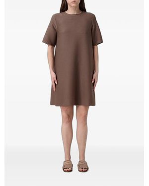 Max Mara Crêpe T-Shirt Mini Dress - Brown