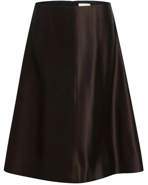 KHAITE Nania Twill Midi Skirt - Black