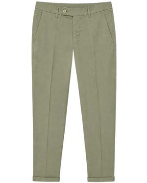 Mason's Pressed-Crease Straight-Leg Pants - Green