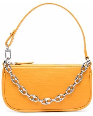 BY FAR Mini Rachel Lizard-Skin Effect Shoulder Bag - Orange