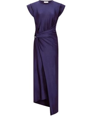 Rabanne Abito Midi Con Dettaglio Piercing - Viola