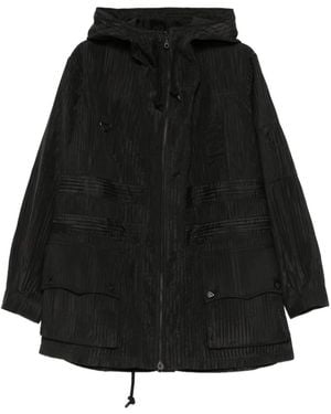 LABRUM LONDON Fine-Ribbed Parka Coat - Black
