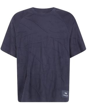 Y-3 Short-Sleeve Round-Neck T-Shirt - Blue