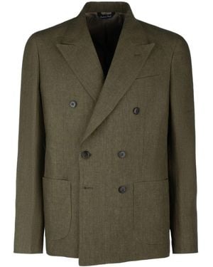 Brian Dales Double-Breasted Blazer - Green