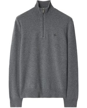 Burberry Cashmere Blend Half-Zip Jumper - Grey