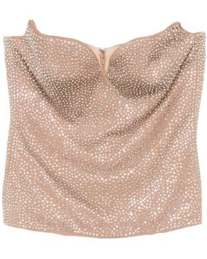 GIUSEPPE DI MORABITO Embellished Strapless Top - Pink