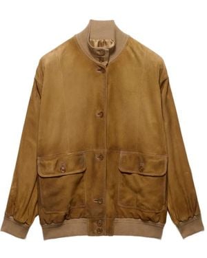 Prada Suede Jacket - Natural