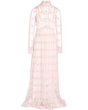 Giambattista Valli Embroidered Tulle Dress - Pink