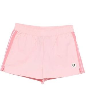 P.E Nation Striped-Detail Performance Shorts - Pink