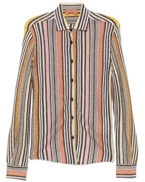 Missoni Striped Metallic-Thread Shirt - White