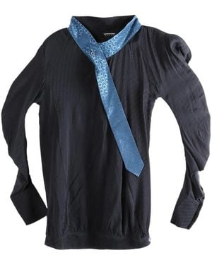 Kiko Kostadinov Ribbed Puff-Sleeve Top - Blue