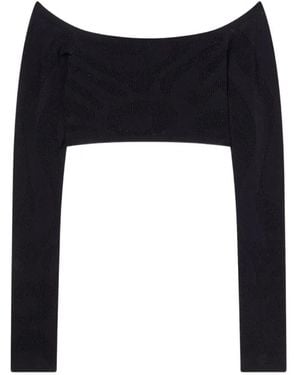 PUCCI Cropped Jacquard Marmo Top - Black