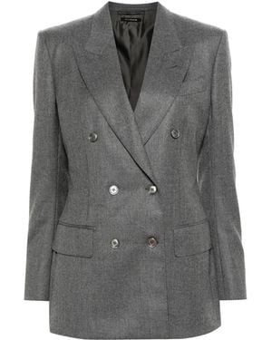 Tom Ford Mélange Double-Breasted Blazer - Gray