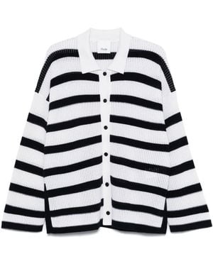 Allude ストライプ カーディガン - ホワイト