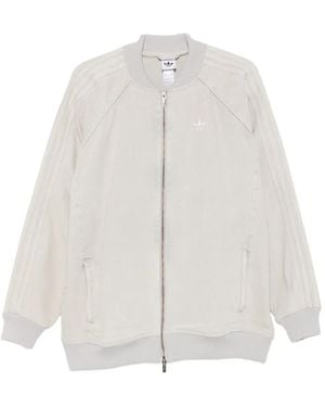 adidas Logo-Embroidered Zip-Up Jacket - White