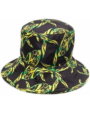 MSGM Abstract-Print Bucket Hat - Green