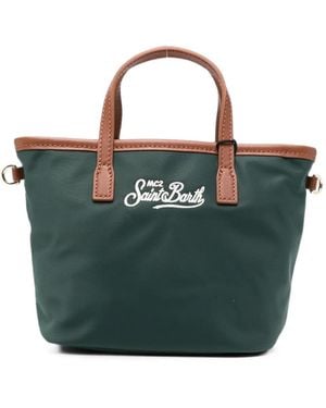 MC2 Saint Barth Mini City Logo-Embroidered Tote Bag - Blue
