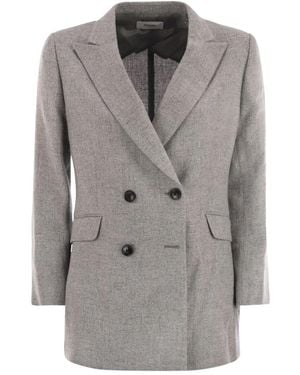 SAULINA Anita Double-Breasted Blazer - Gray