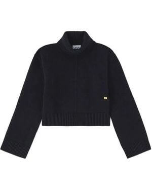 Ganni Wool Turtleneck Jumper - Blue
