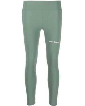 Palm Angels Leggings With Logo - Green
