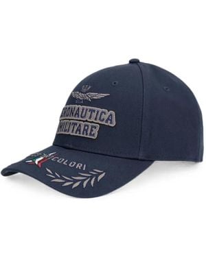 Aeronautica Militare Logo-Embroidered Frecce Tricolori Baseball Cap - Blue