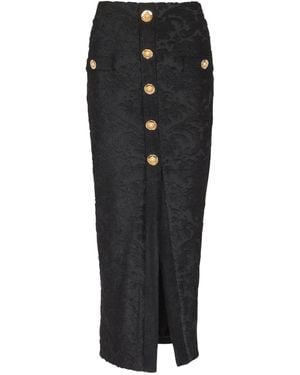 Balmain Camicia Con Motivo Jacquard - Nero