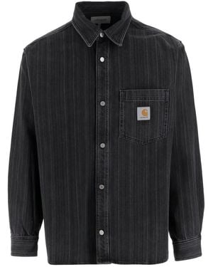 Carhartt Camisa con bolsillo a rayas - Negro