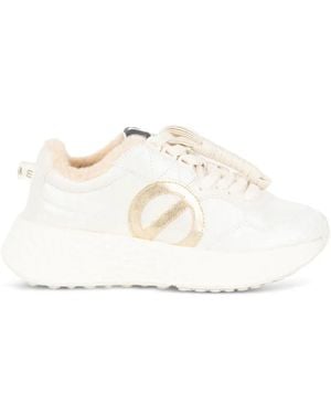No Name Carter Logo-Patch Faux-Fur-Lined Sneakers - White