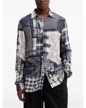 Desigual Patchwork-Print Shirt - Blue