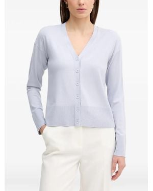 Sisley V-Neck Button-Up Cardigan - White