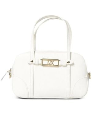 ARMANI EXCHANGE Bolso De Hombro Con Placa Del Logo - Blanco