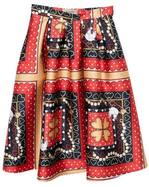 ALESSANDRO ENRIQUEZ Printed Skirt - Red