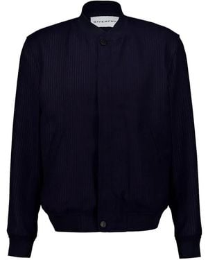 Givenchy Pinstriped Bomber Jacket - Blue