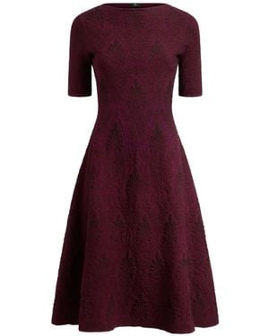 Etro Jacquard Midi Dress With Medallion Motif - Purple