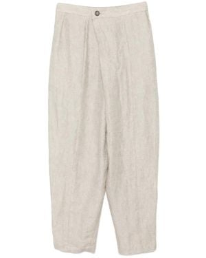 CHIAHUNG SU Hand-Woven Yarn-Dyed Trousers - White