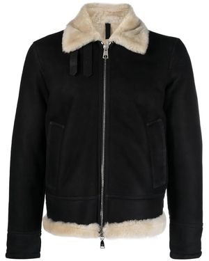 Tagliatore Zip-Up Leather Jacket - Black