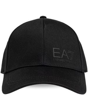 EA7 Baseballkappe Mit Logo-Print - Schwarz