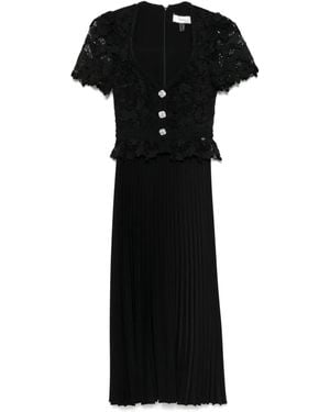 Nissa Lace-Panels Maxi Dress - Black