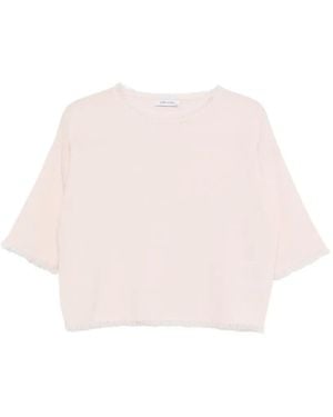 Philo-Sofie Cashmere Fringed-Hem T-Shirt - Pink