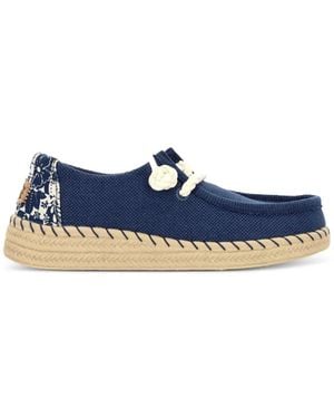 HEYDUDE Wendy Floral-Print Rope-Lace Espadrilles - Blue